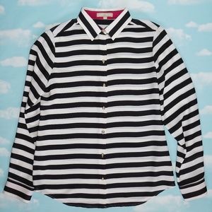 Black and white striped blouse